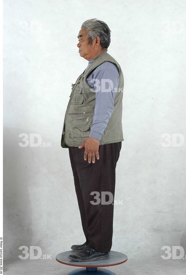 Whole Body Man Asian Casual Overweight Studio photo references