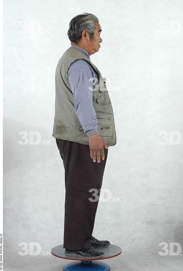 Whole Body Man Asian Casual Overweight Studio photo references