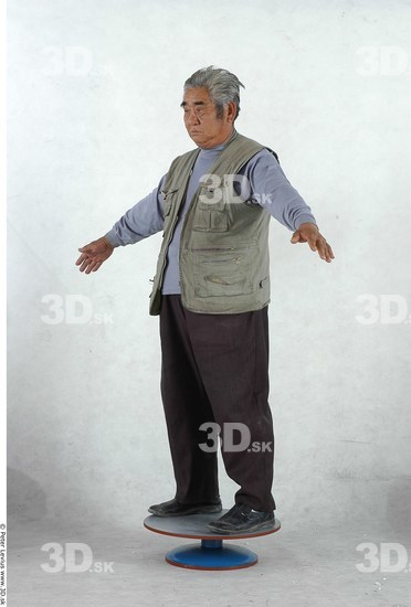 Whole Body Man Asian Casual Overweight Studio photo references