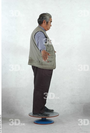 Whole Body Man Asian Casual Overweight Studio photo references