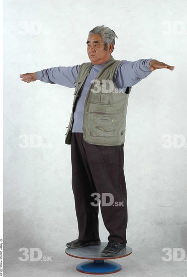 Whole Body Man T poses Asian Casual Overweight Studio photo references