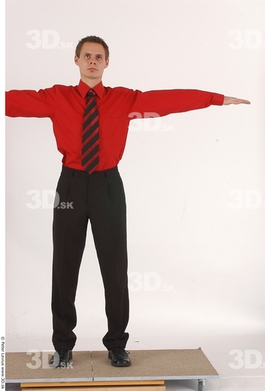 Whole Body Man T poses Formal Athletic Studio photo references