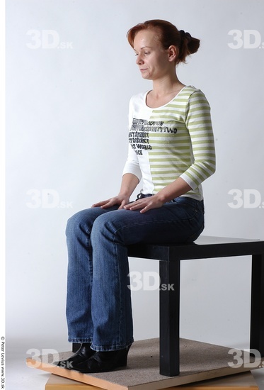 Whole Body Woman Artistic poses White Casual Slim