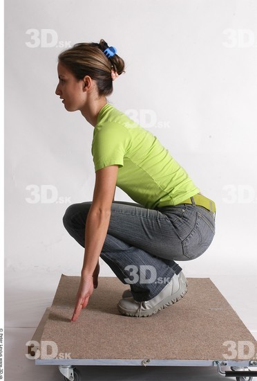 Whole Body Woman Casual Athletic Studio photo references