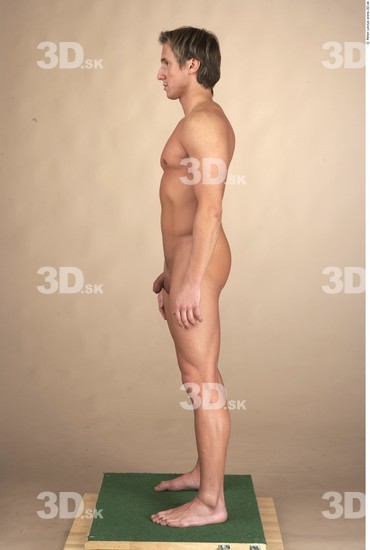 Whole Body Man Nude Muscular Studio photo references