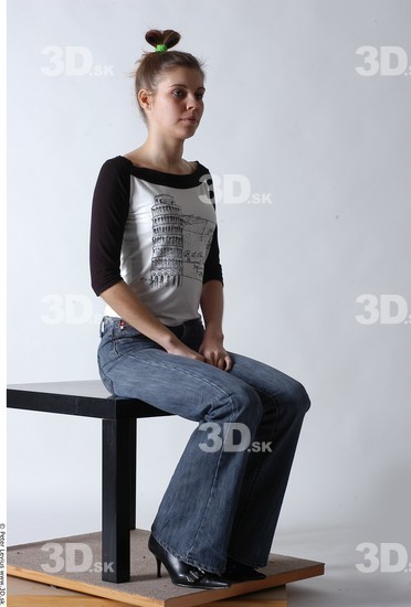 Whole Body Woman Artistic poses White Casual Slim