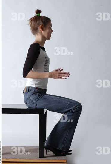 Whole Body Woman Artistic poses White Casual Slim