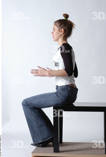 Whole Body Woman Artistic poses White Casual Slim