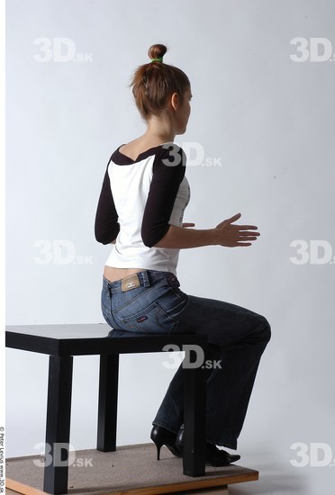 Whole Body Woman Artistic poses White Casual Slim