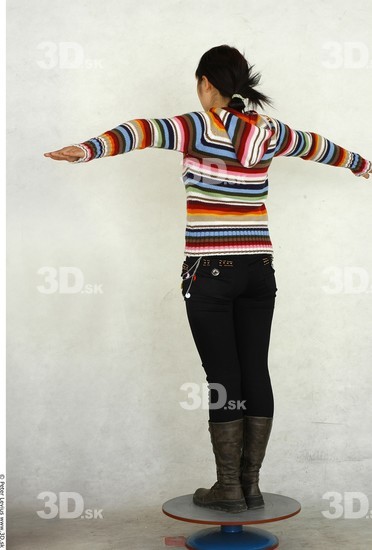 Whole Body Woman T poses Asian Casual Slim Studio photo references