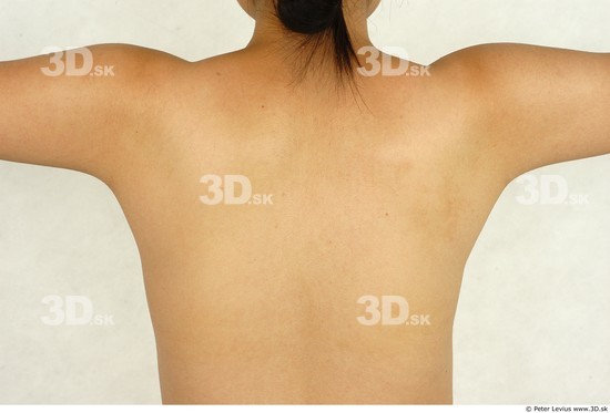 Whole Body Back Woman Asian Nude Slim Studio photo references