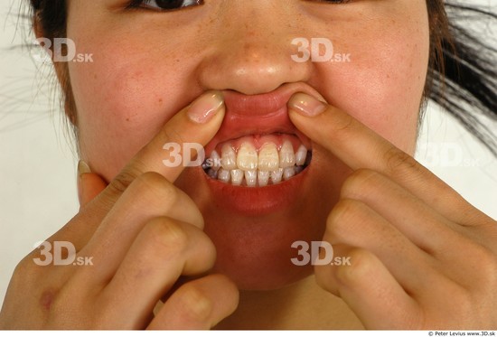 Whole Body Teeth Woman Asian Slim Studio photo references