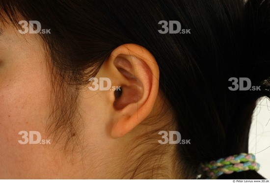 Ear Whole Body Woman Asian Slim Studio photo references