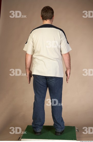 Whole Body Man Casual Overweight Studio photo references