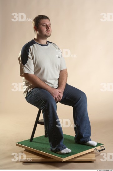 Whole Body Man Artistic poses White Casual Overweight