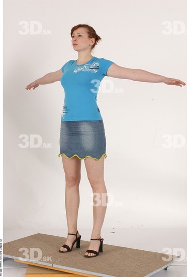Whole Body Woman T poses Casual Average Chubby Studio photo references