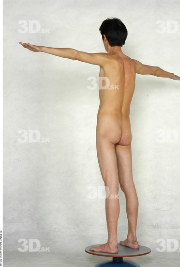 Whole Body Man Artistic poses T poses Asian Nude T shirt Slim Studio photo references