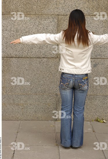 Whole Body Woman T poses Asian Casual Slim