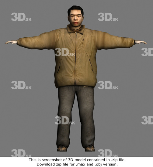 Whole Body Man Asian Casual Average 3D Models