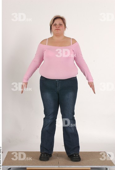 Whole Body Woman Casual Overweight Studio photo references