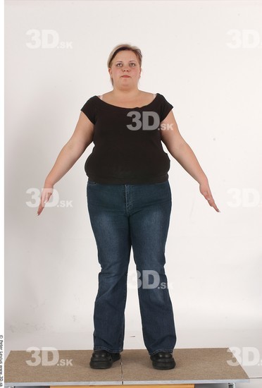 Whole Body Woman Casual Overweight Studio photo references