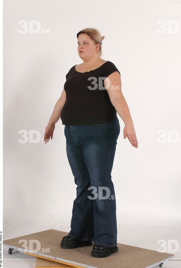 Whole Body Woman Casual Overweight Studio photo references