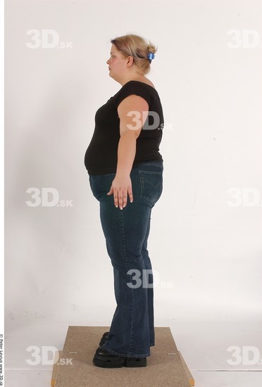 Whole Body Woman Casual Overweight Studio photo references