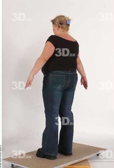 Whole Body Woman Casual Overweight Studio photo references