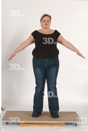 Whole Body Woman Casual Overweight Studio photo references