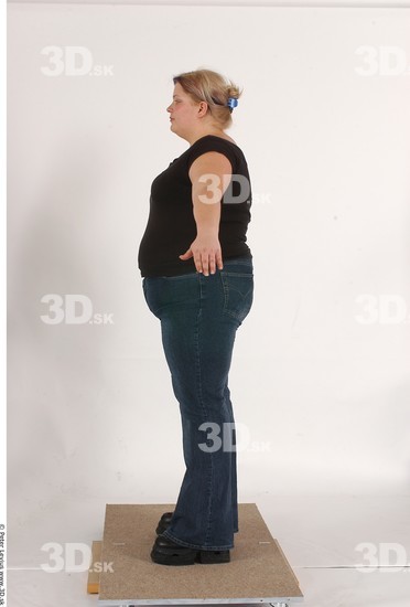 Whole Body Woman Casual Overweight Studio photo references