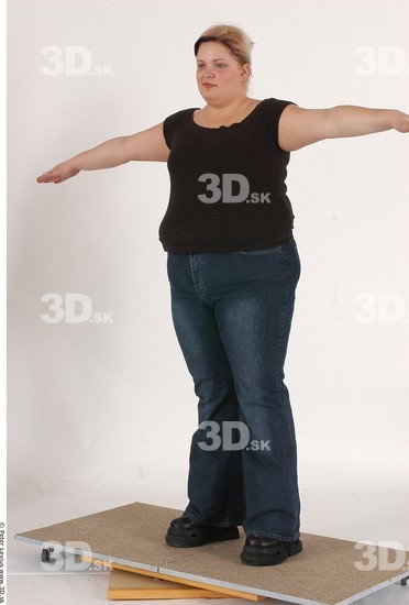 Whole Body Woman T poses Casual Overweight Studio photo references