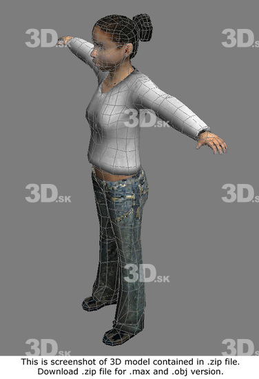 Whole Body Woman Black 3D Models