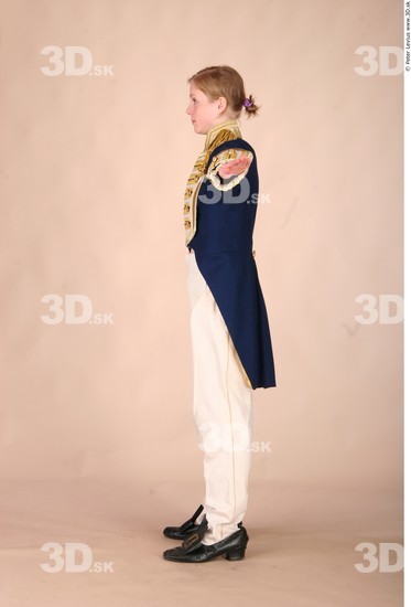 Whole Body Woman White Historical Slim Costume photo references