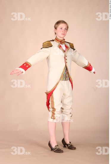 Whole Body Woman White Historical Slim Costume photo references