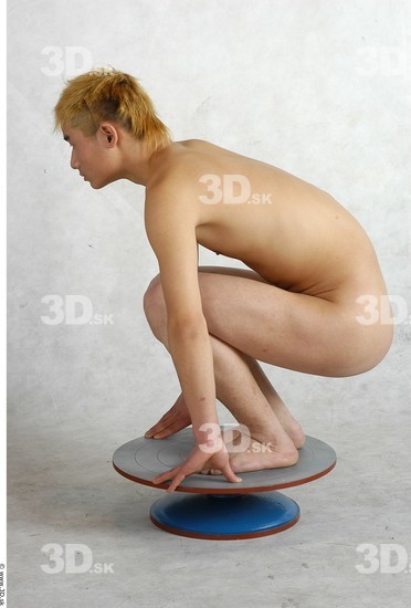 Whole Body Phonemes Man Asian Nude Slim Male Studio Poses