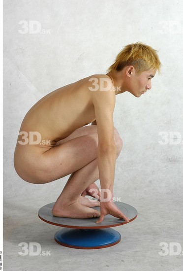 Whole Body Phonemes Man Asian Nude Slim Male Studio Poses