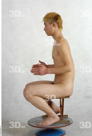 Whole Body Phonemes Man Asian Nude Slim Male Studio Poses