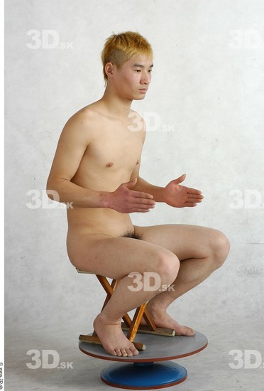 Whole Body Phonemes Man Asian Nude Slim Male Studio Poses