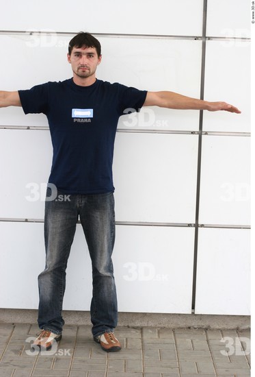 Whole Body Man T poses White Casual Slim