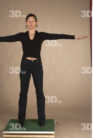 Whole Body Woman T poses Casual Slim Studio photo references