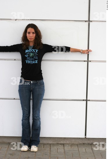 Whole Body Woman T poses White Casual Slim