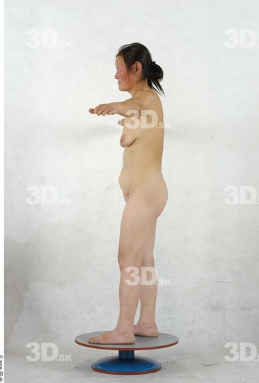 Whole Body Woman T poses Asian Nude Slim Studio photo references