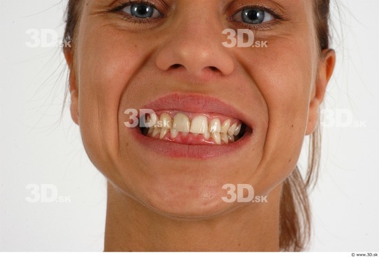 Whole Body Teeth Woman Slim Studio photo references