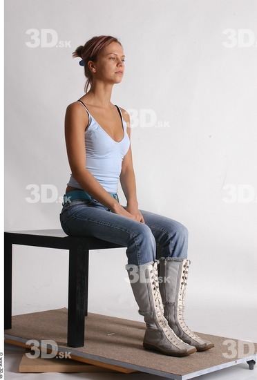 Whole Body Woman Artistic poses White Casual Slim