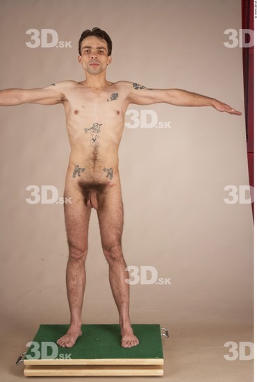 Whole Body Man T poses Tattoo Nude Slim Studio photo references
