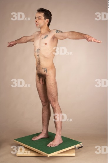 Whole Body Man T poses Tattoo Nude Slim Studio photo references