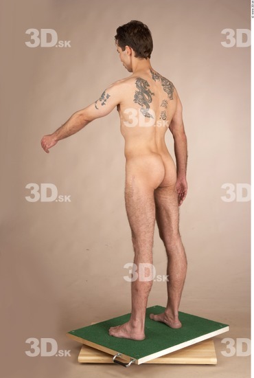 Whole Body Man Tattoo Nude Slim Studio photo references