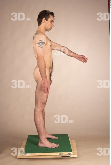 Whole Body Man Tattoo Nude Slim Studio photo references