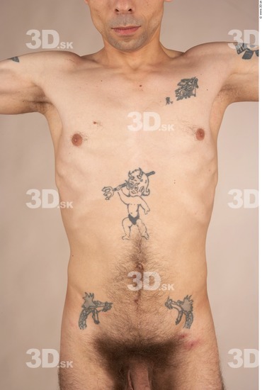 Upper Body Whole Body Man Tattoo Nude Slim Studio photo references