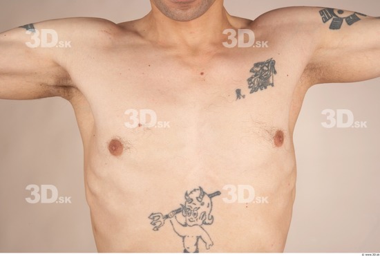 Chest Whole Body Man Tattoo Nude Slim Studio photo references